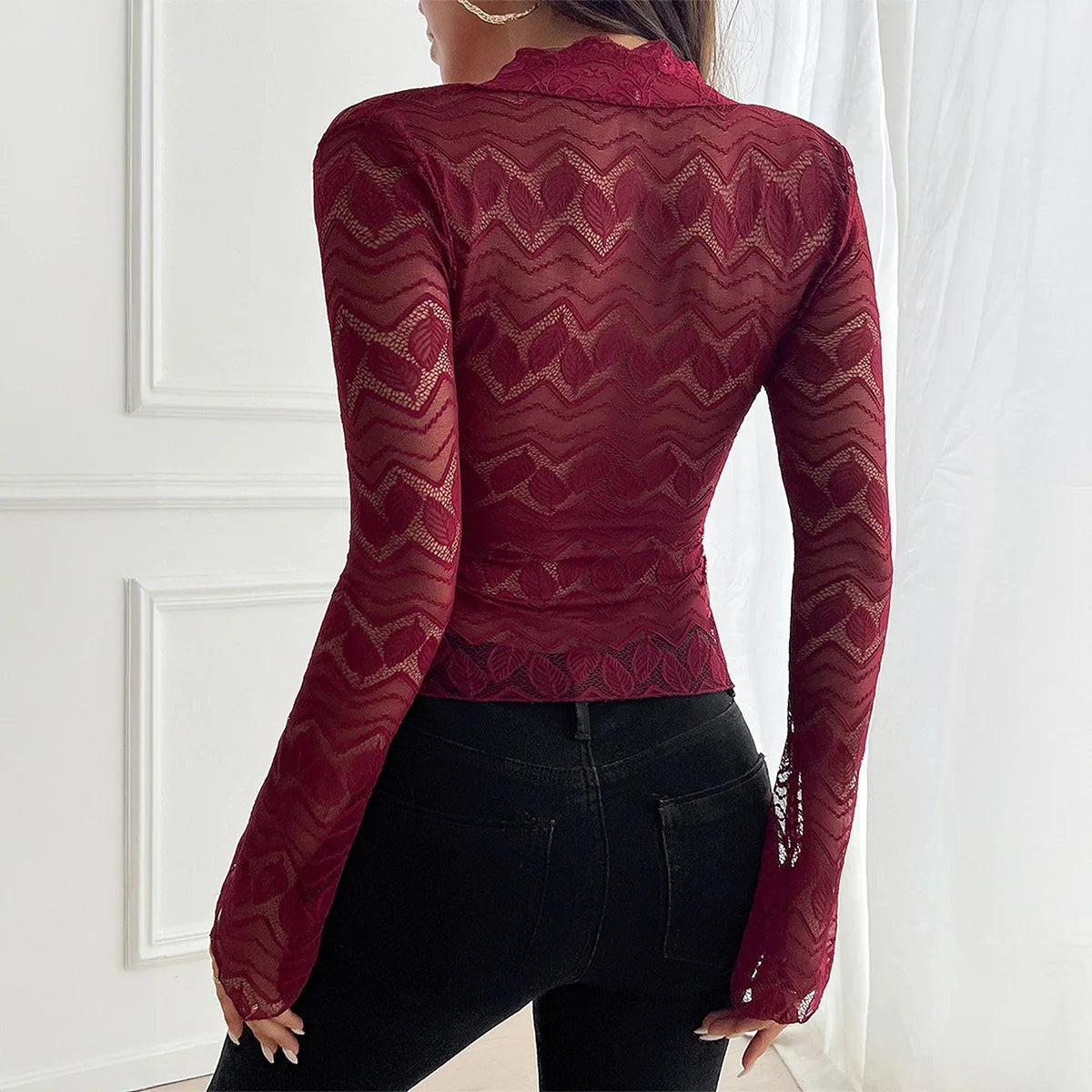 Selena | Allure Lace Bell-Sleeve Top